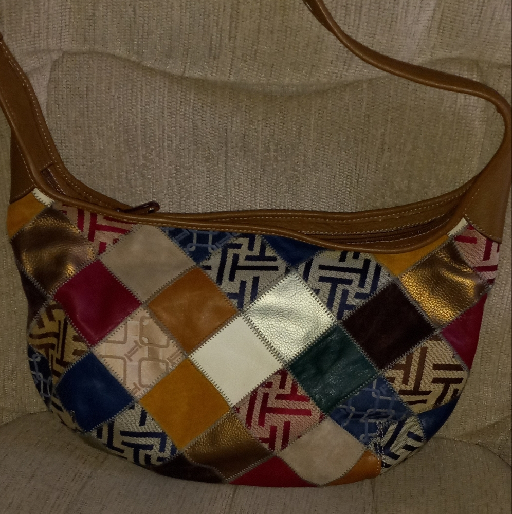 Tignanello Leather Patchwork Shoulder Bag - image 1